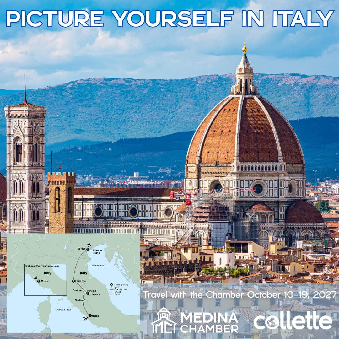 Chamber Trip to Italy Information Session, Thursday, October 8, 2026 at the Greater Medina Chamber of Commerce in Medina, Ohio